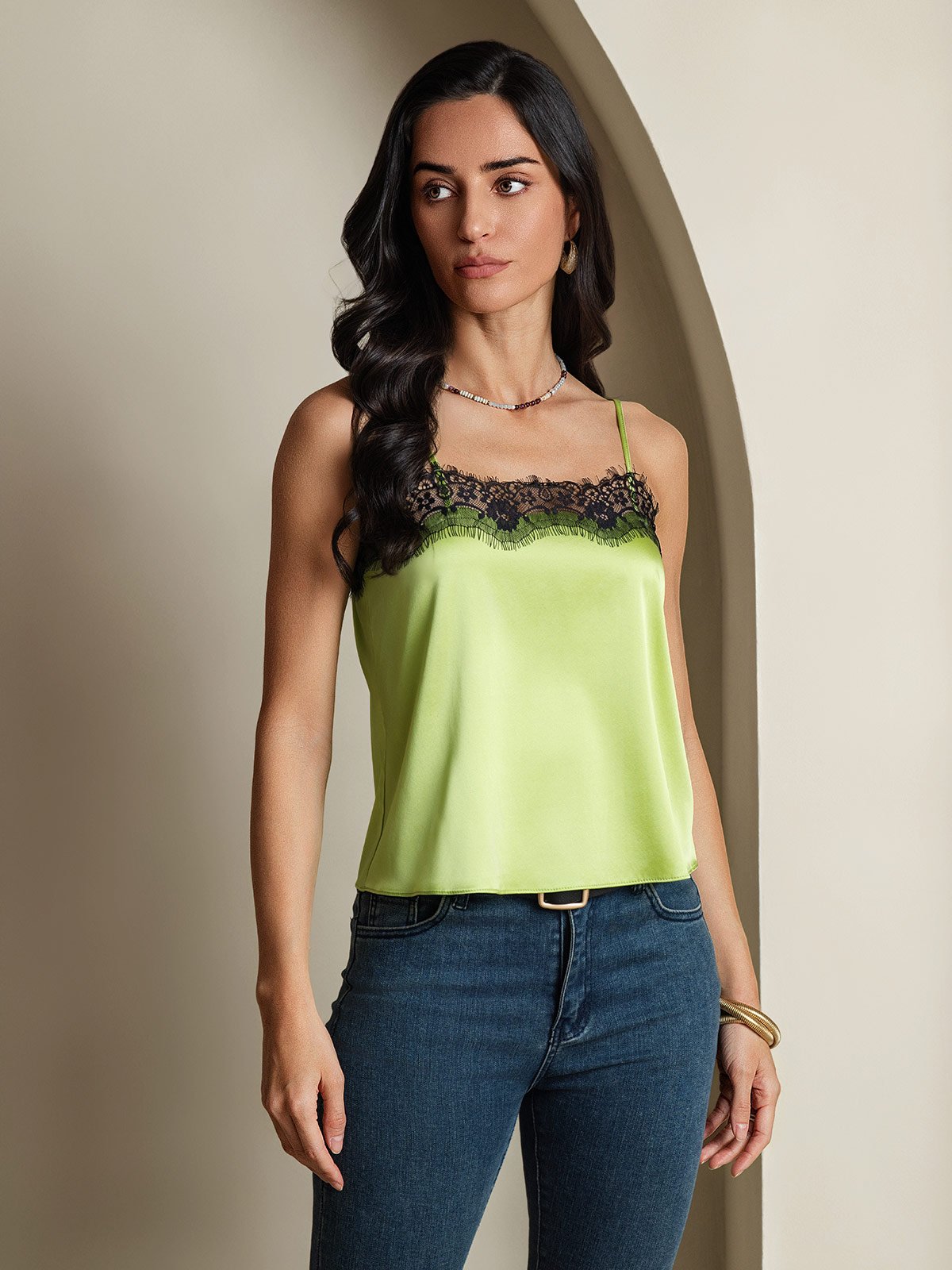 [Menta Verde] SilkSilky-ES 19Momme Seda Camisoles 005