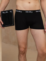 [Negro] SilkSilky-ES 100% Silk Jersey Ropa interior de hombres 001
