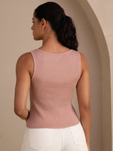 [Rosa] SilkSilky-ES Sleeveless Round Neck Top de tirantes 002