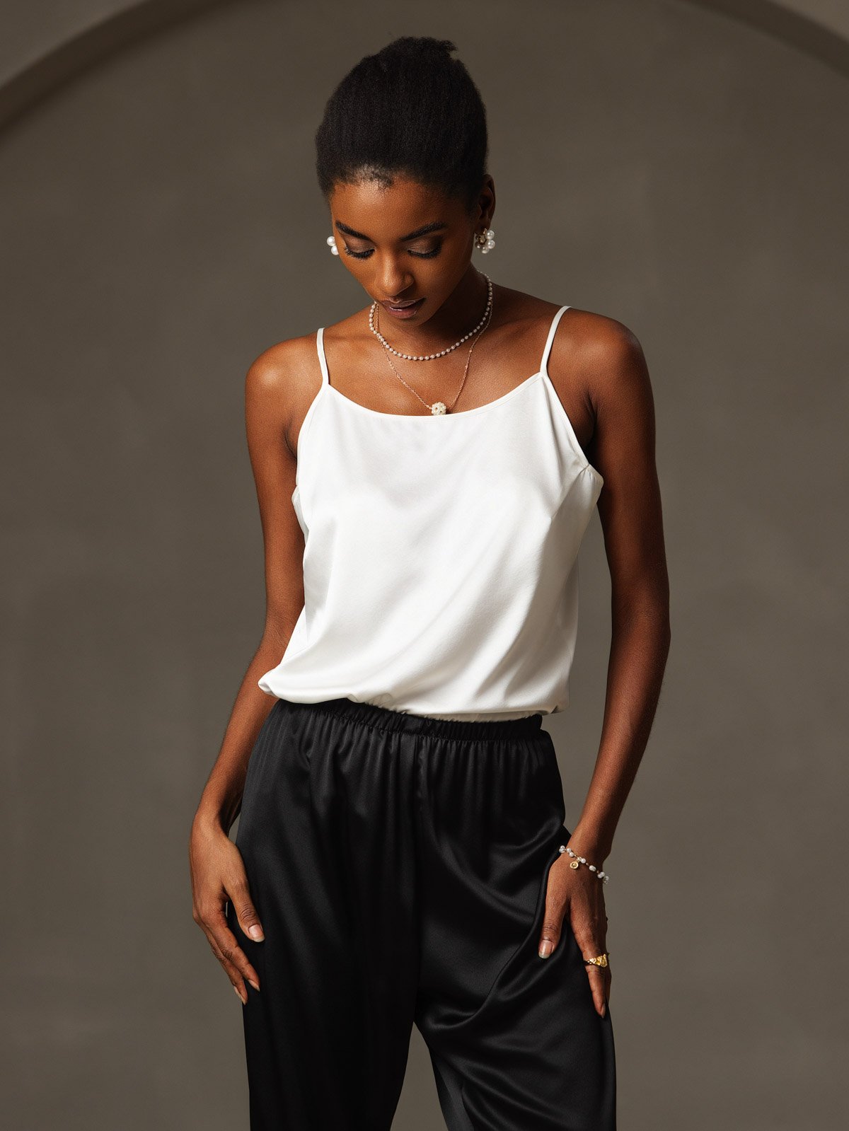 [Blanco] SilkSilky-ES 19Momme Seda Camisoles 005