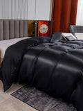 SilkSilky ES 22Momme Seda Pura Duvet Cover Negro 003