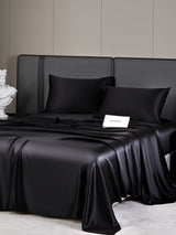 [Negro] SilkSilky-ES 19Momme Juego de ropa de cama 005
