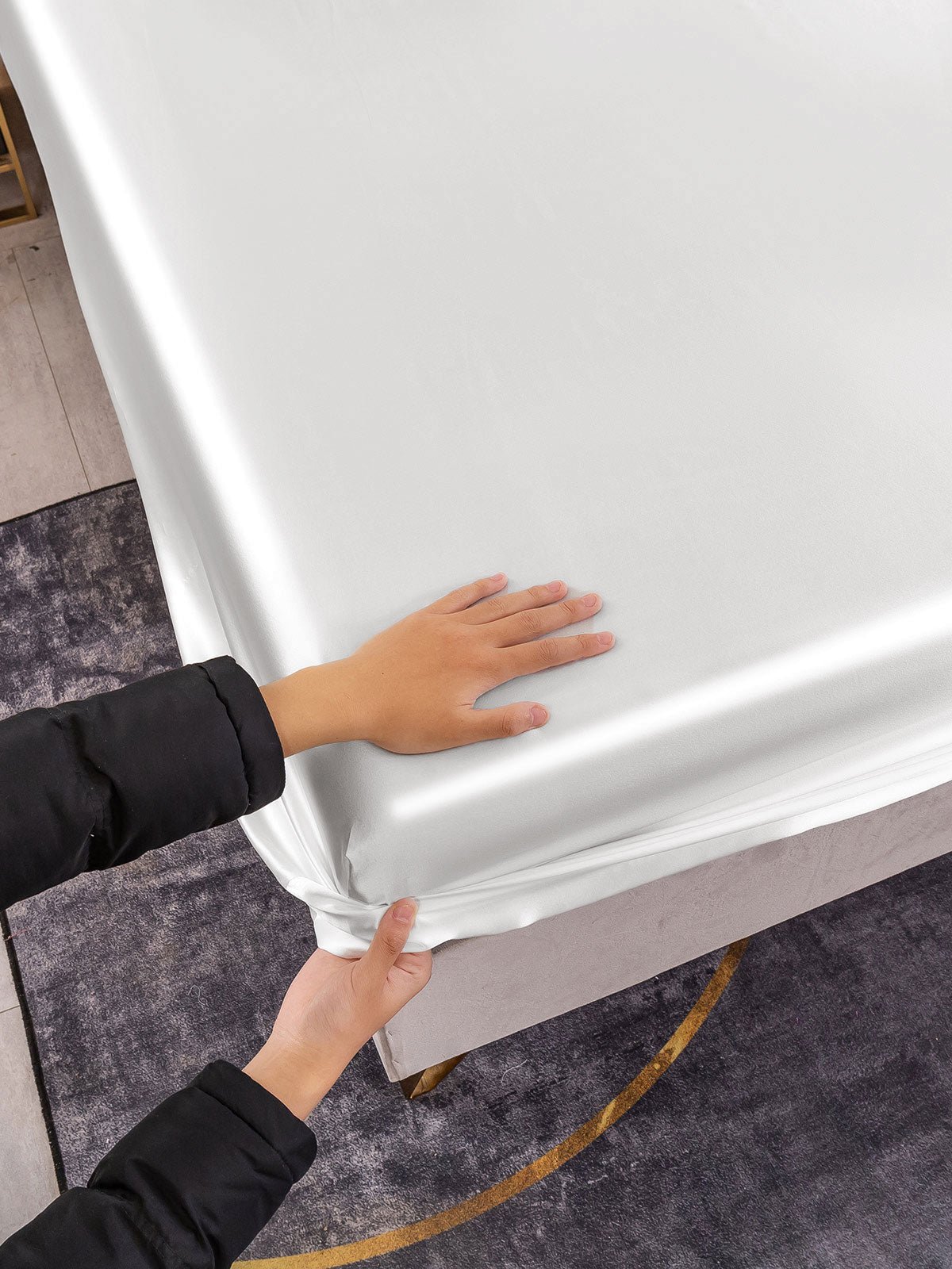 [Blanco] SilkSilky-ES 19Momme Seda Pura Sheet 006