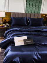 [Azul Oscuro] SilkSilky-ES 25Momme Juego de ropa de cama 005