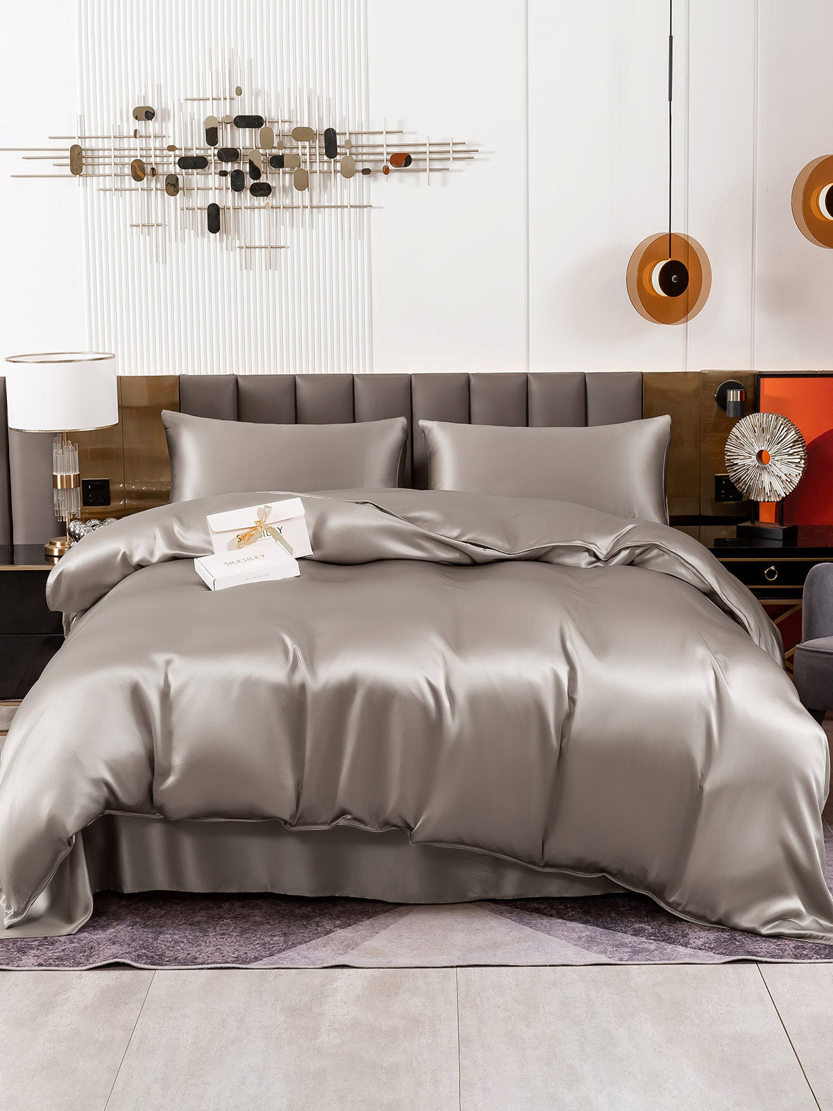 [Gris] SilkSilky-ES 19Momme Seda Pura Bedding Set 002