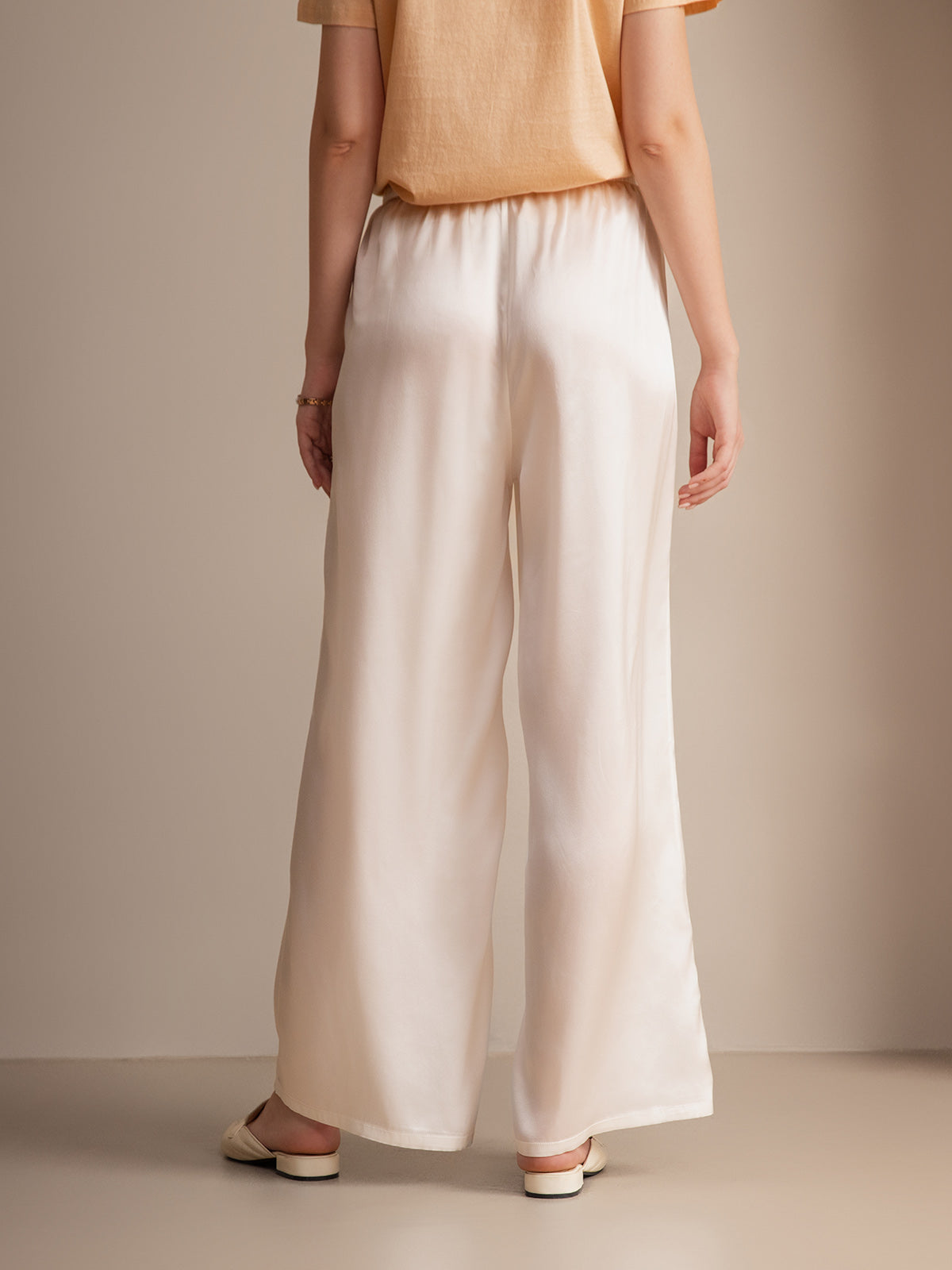 [Blanco] SilkSilky-ES Seda Pura Womens Pants 001