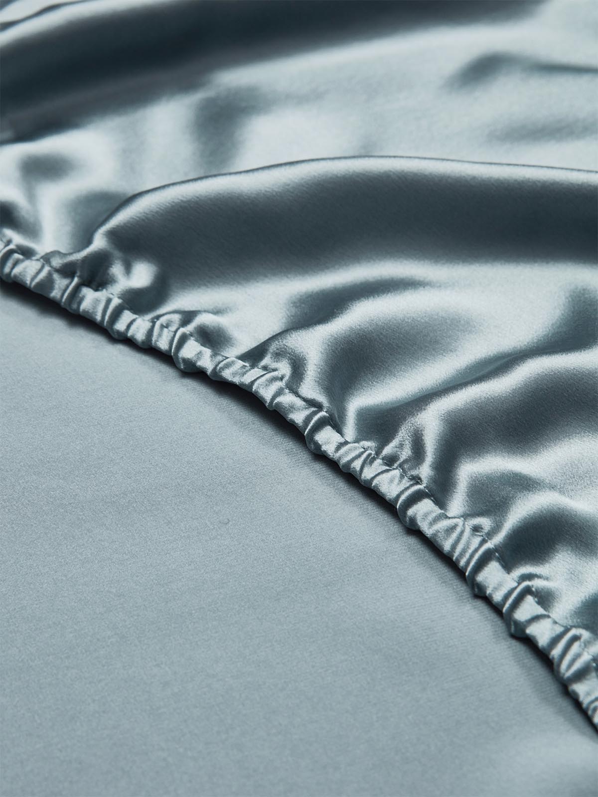[Azul Grisáceo] SilkSilky-ES 19Momme Seda Pura Sheet 004