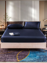 [Azul Oscuro] SilkSilky-ES 22Momme Juego de ropa de cama 001