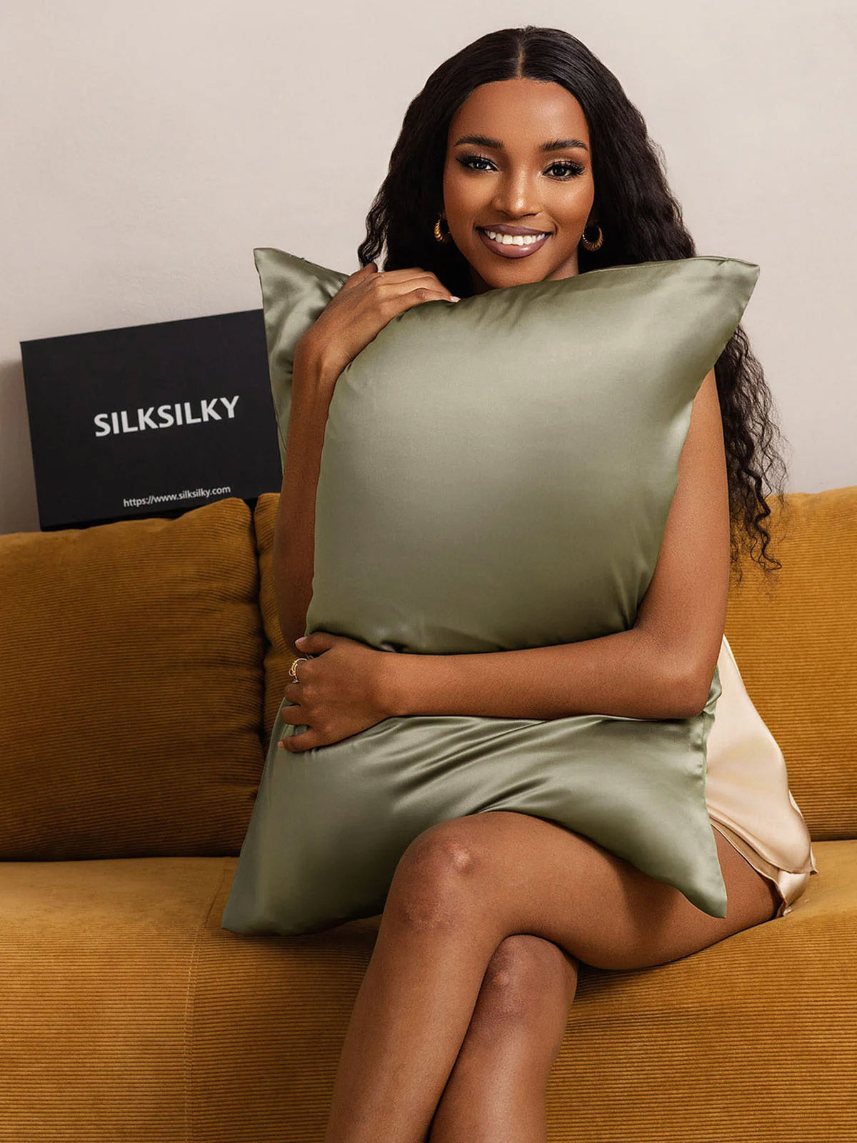 [Verde Oliva] SilkSilky-ES 19Momme Seda Pura Pillowcase 005