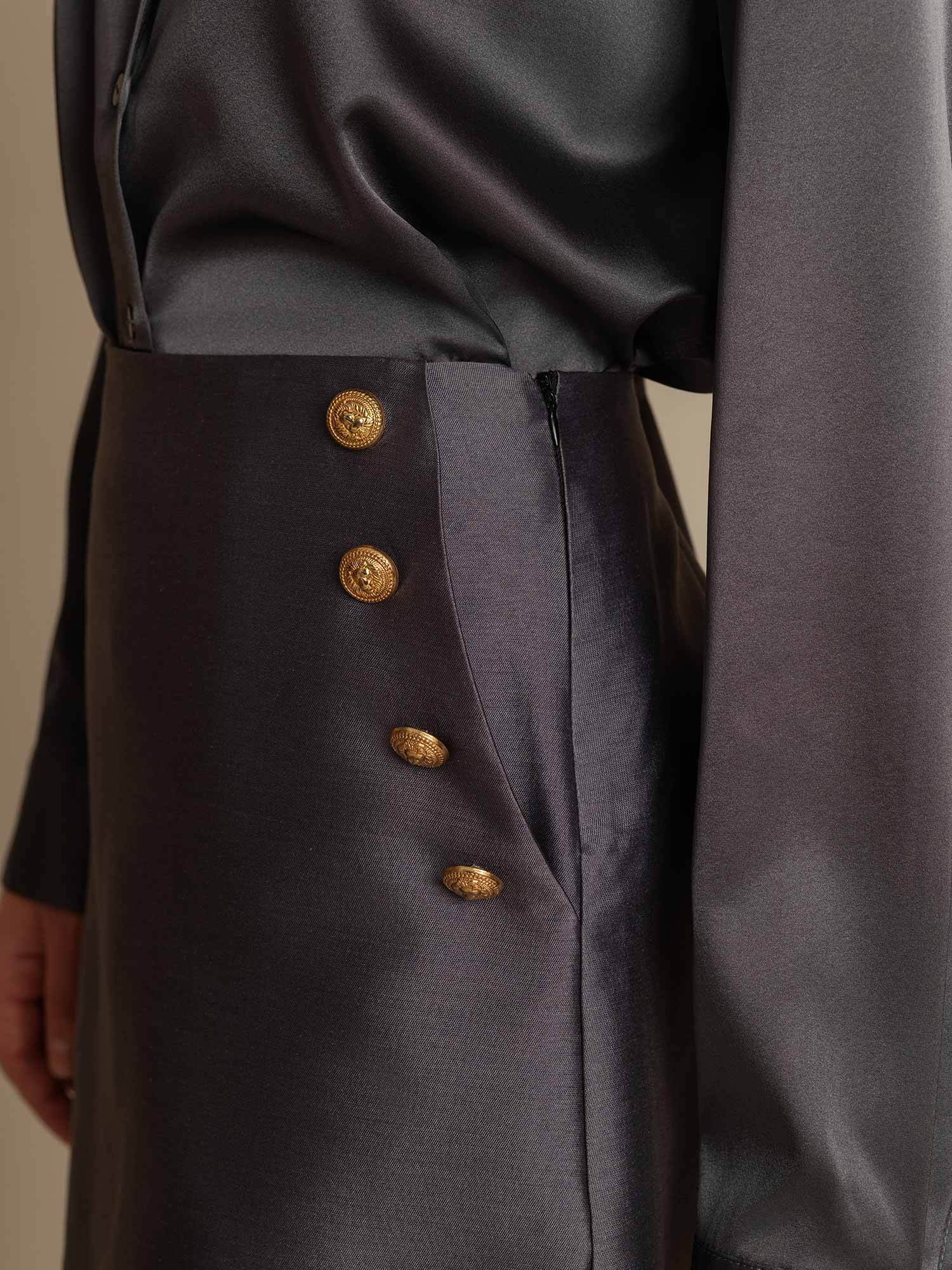 [Gris] SilkSilky-ES 32Momme Silk-Wool Blend Skirt 004,