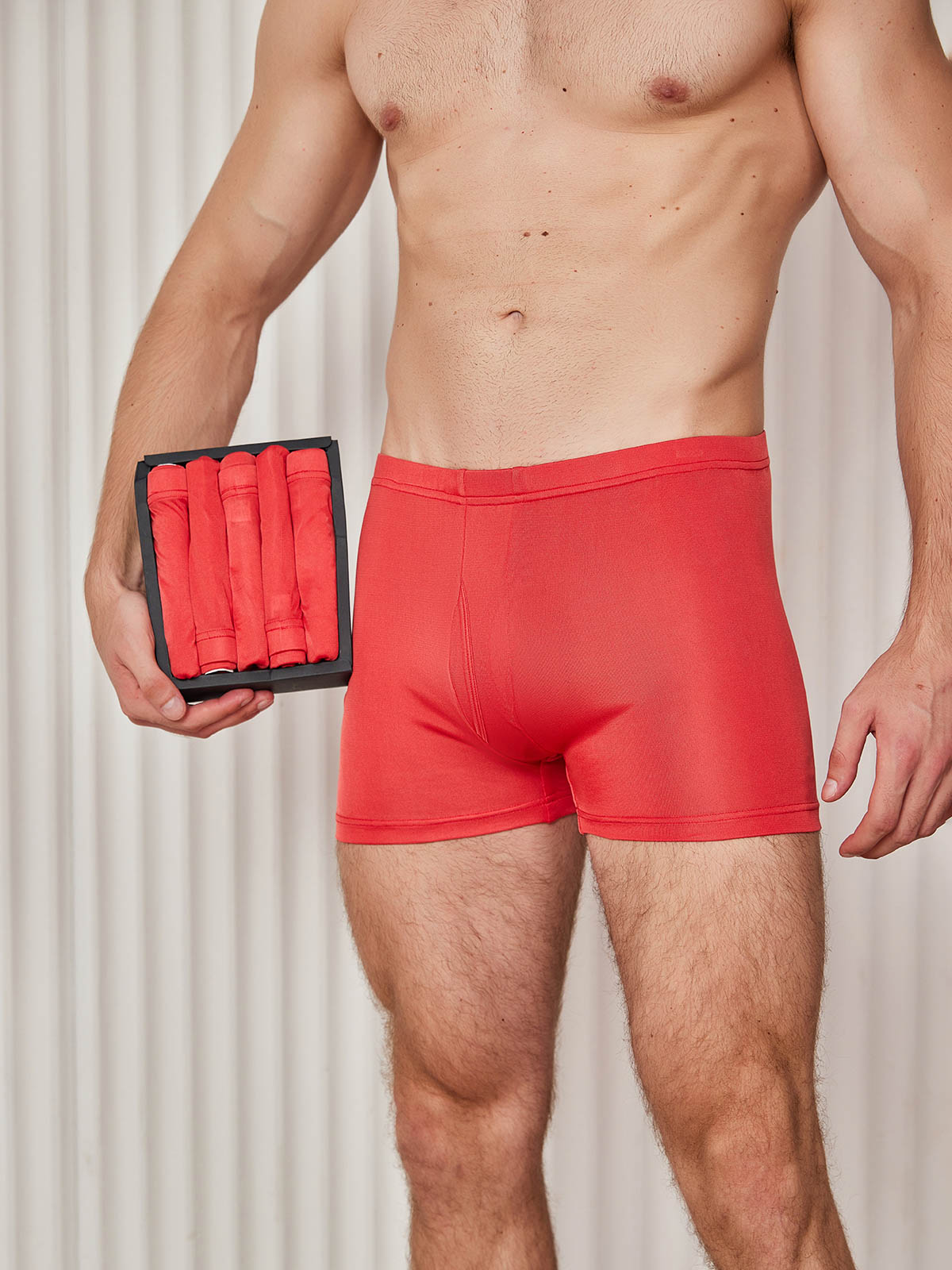 [Rojo] SilkSilky-ES Seda Pura Mens Underwear 003