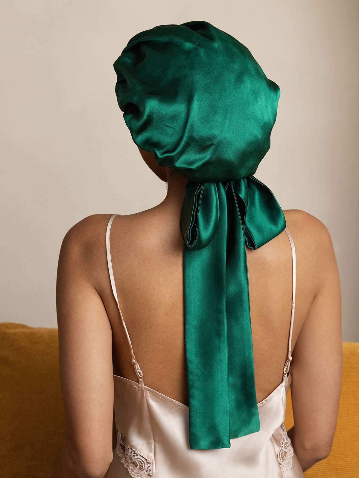 [Verde Oscuro] SilkSilky-ES Seda Pura Sleep Cap 004