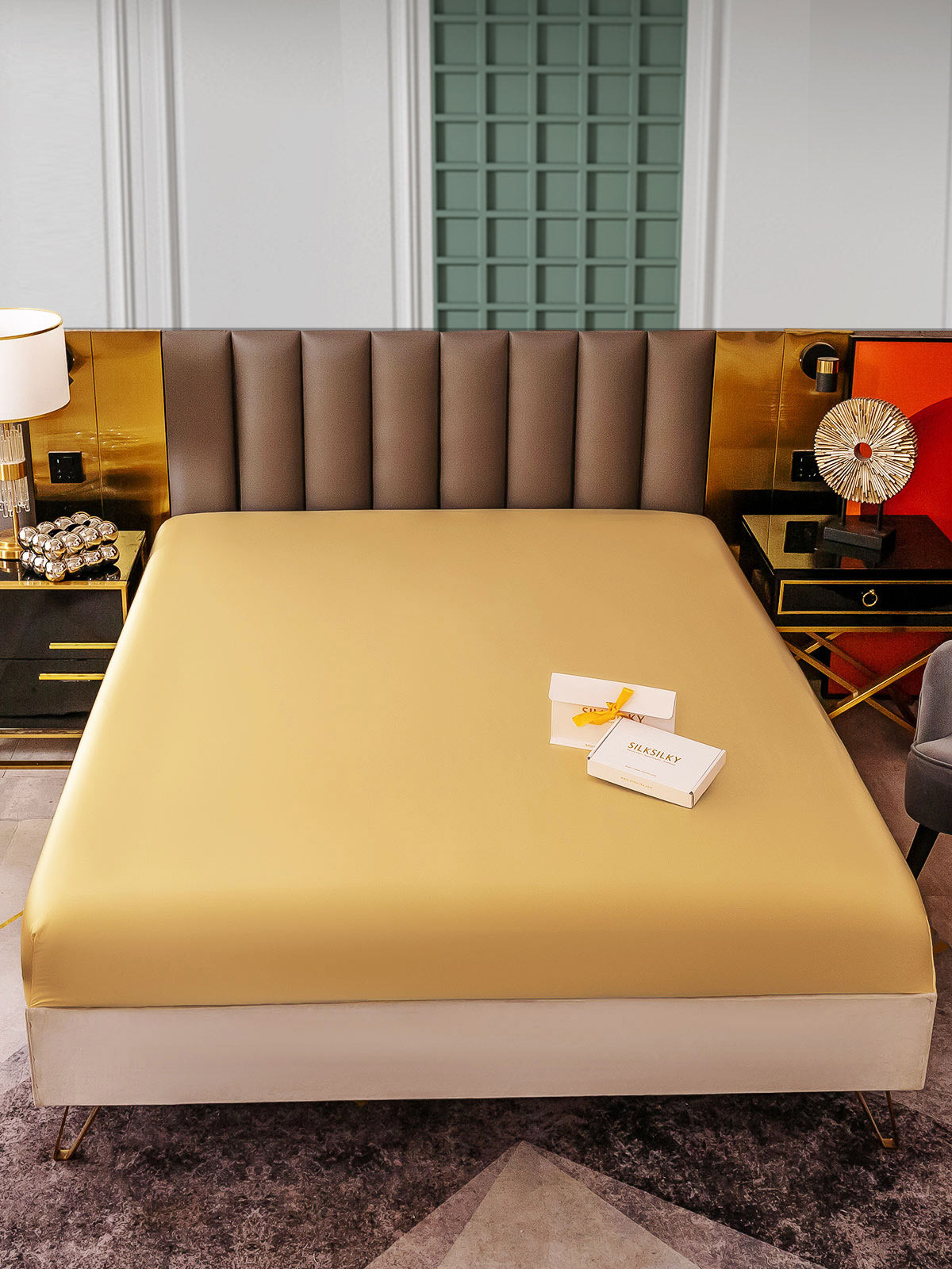 [Champán] SilkSilky-ES 25Momme Seda Pura Sheet 002