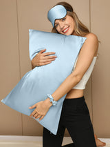 [Azul Claro] SilkSilky-ES 19Momme Seda Pura Pillowcase Set 004