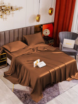 [Café] SilkSilky-ES 19Momme Juego de ropa de cama 001