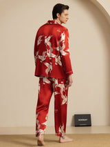 [Vino] SilkSilky-ES Long Sleeve Notch Collar Pijamas de hombre 002