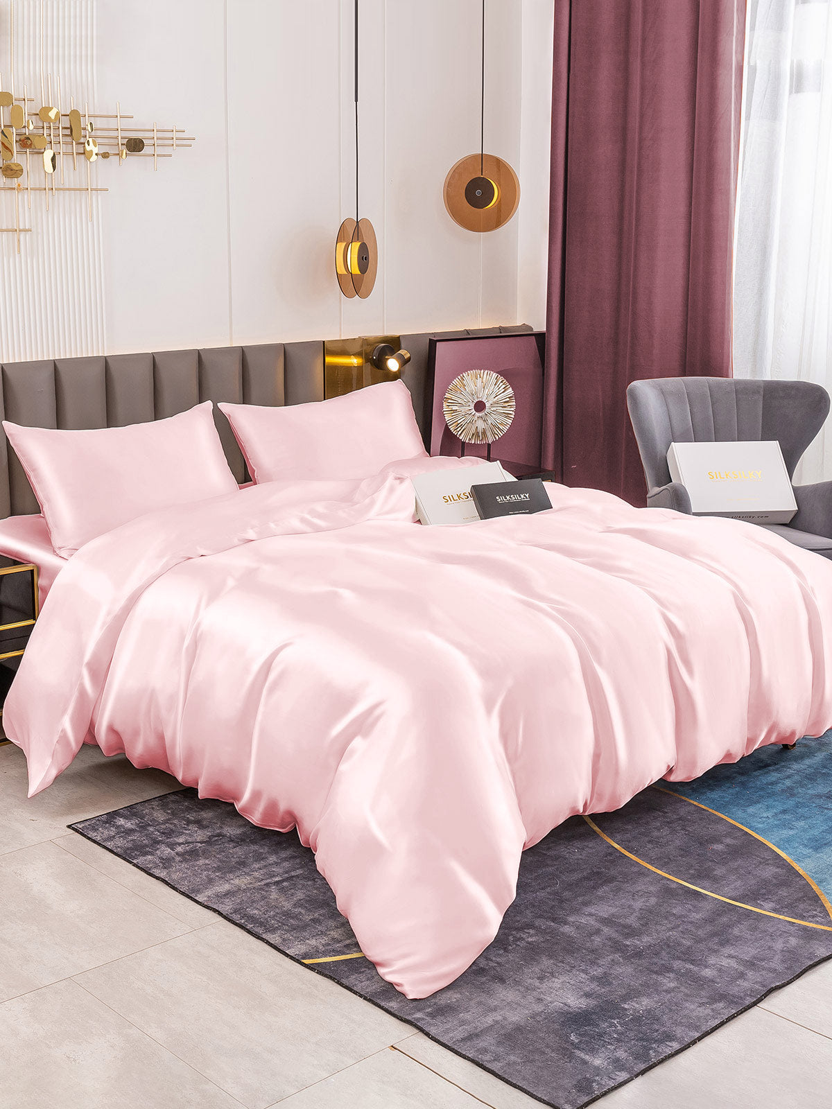 [Rosa] SilkSilky-ES 19Momme Seda Pura Bedding Set 005