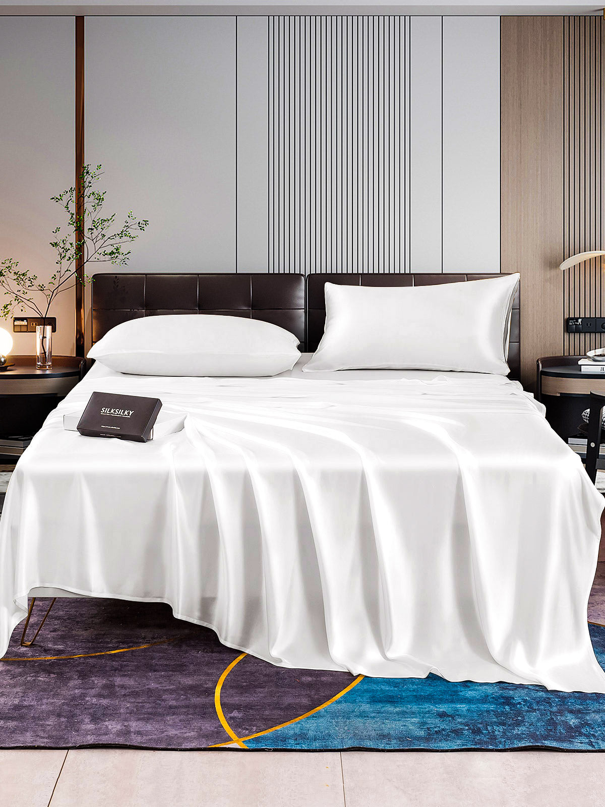 [Blanco] SilkSilky-ES 22Momme Seda Pura Bedding Set 001