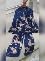 SilkSilky-ES Long Sleeve Lapel Collar Pijamas de mujer video 001