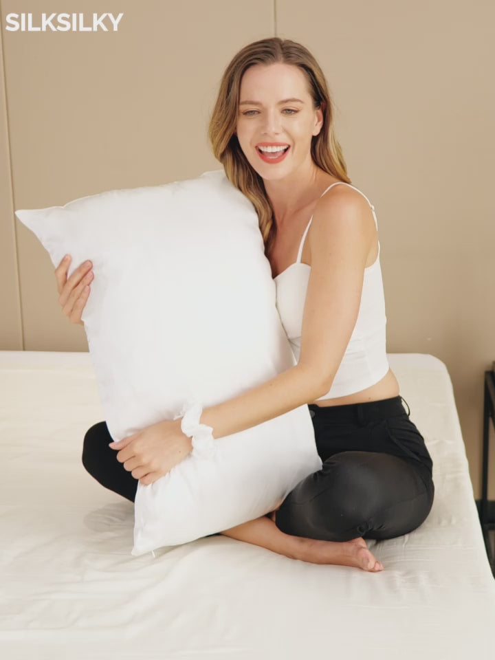 SilkSilky-ES 19Momme Seda Pura Pillowcase Set video 001