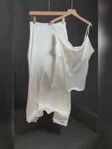 SilkSilky-ES Spaghetti Strap Cowl Neck Women's Outfit Sets video 001