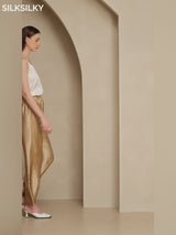 SilkSilky-ES 19Momme Seda Womens Pants video 001
