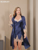 SilkSilky-ES Seda Pura Manga francesa Nightgown&Robe Set video 001