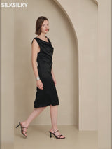 SilkSilky-ES Sleeveless Cowl Neck Vestido video 001
