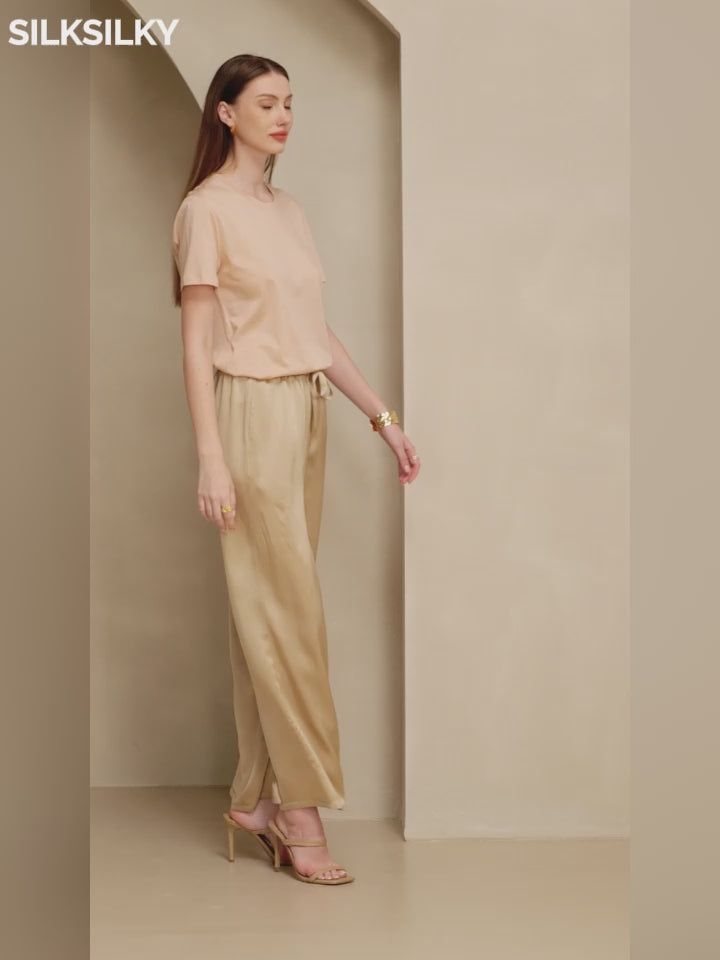 SilkSilky-ES Seda Pura Womens Pants video 001