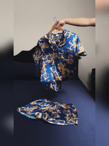SilkSilky-ES Short Sleeve Lapel Collar Pijamas de mujer video 001