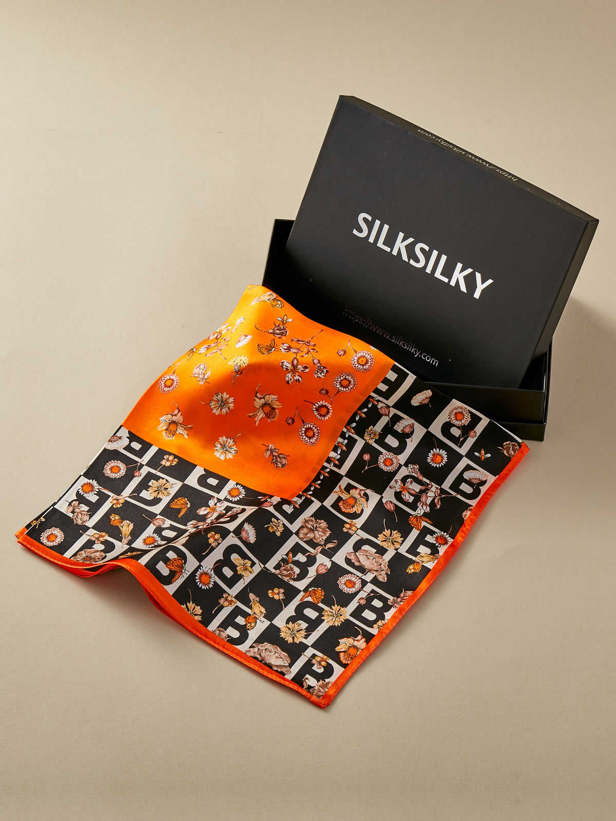 SilkSilky ES Seda Pura Scarf Naranja 001