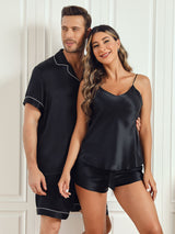 [Negro] SilkSilky-ES Seda Pura Manga corta Couple 003