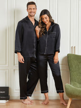 [Negro] SilkSilky-ES Seda Pura Manga larga Couple 003