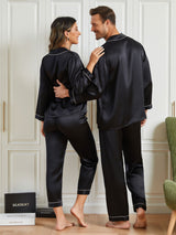 [Negro] SilkSilky-ES Seda Pura Manga larga Couple 002