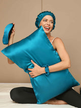 [Azul Real] SilkSilky-ES 22Momme Seda Pura Pillowcase Set 001