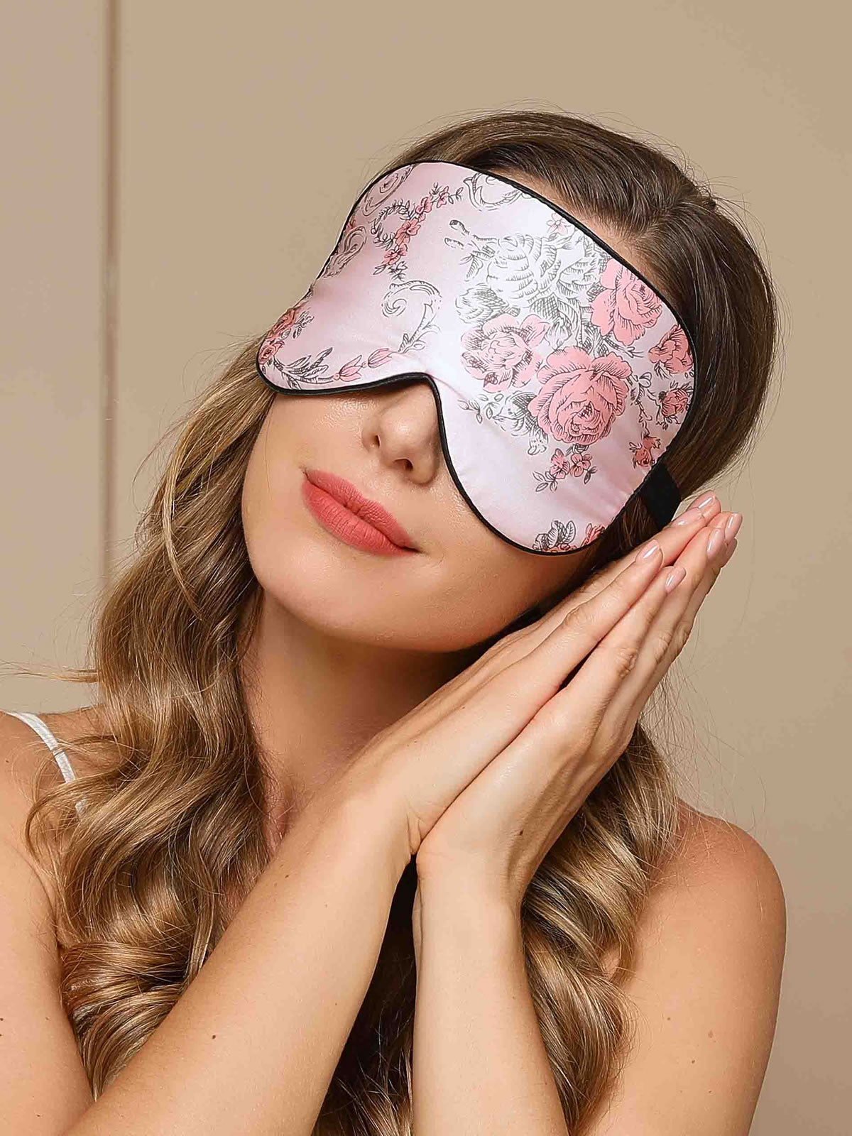 SilkSilky ES 19Momme Seda Pura Eye Mask Rosa 002