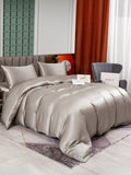 SilkSilky ES 25Momme Seda Pura Bedding Set Gris 004