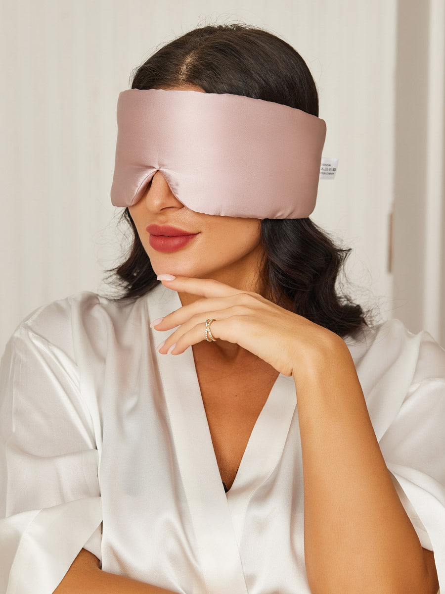 SilkSilky ES 19Momme Seda Pura Eye Mask Rosa 005