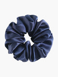 SilkSilky ES 19Momme Seda Pura Scrunchie Azul 005