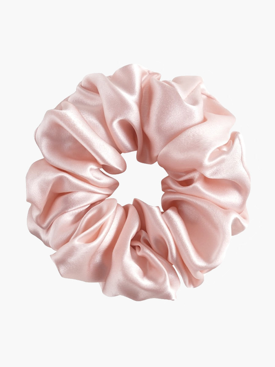 SilkSilky ES 19Momme Seda Pura Scrunchie Rosa 004