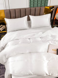 SilkSilky ES 25Momme Seda Pura Bedding Set Blanco 005