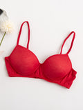 SilkSilky ES Tejido de seda Bra Rojo 006