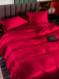 SilkSilky ES 25Momme Seda Pura Bedding Set Vino 002