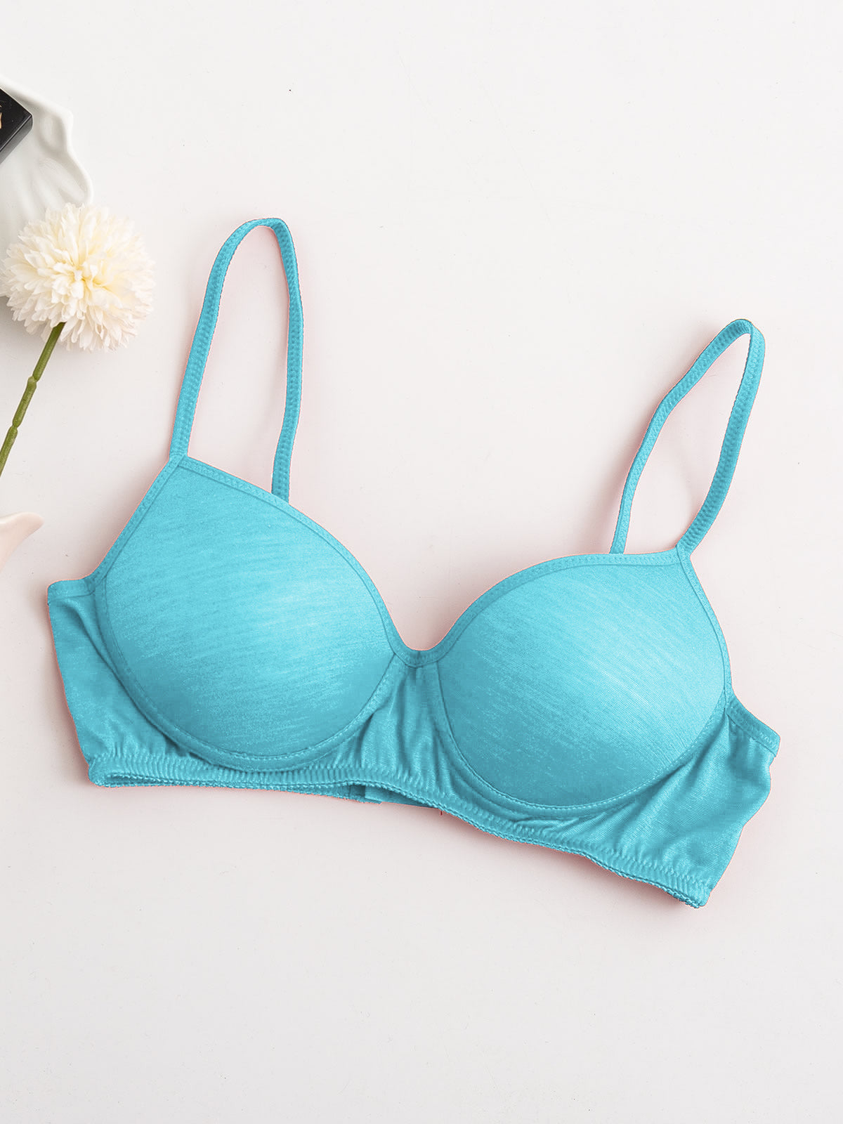 SilkSilky ES Tejido de seda Bra Azul 005